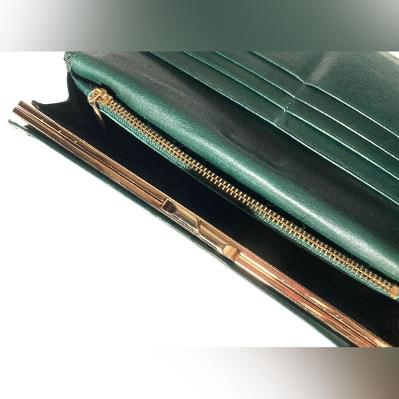 VALENTINO GARAVANI VINTAGE LARGE LOGO LEATHER LONG WALLET - Picture 12 of 16